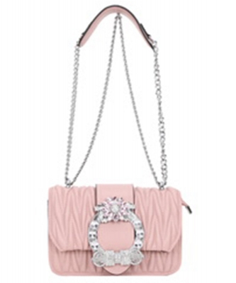 Fashion Pleated Shoulder Bag NN-9057 PINK